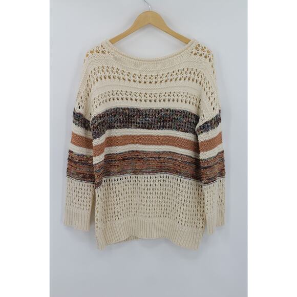 Ces Femme Knit Stripe Oversized Sweater womens Small boho chic fairy cottagecore - Picture 2 of 5